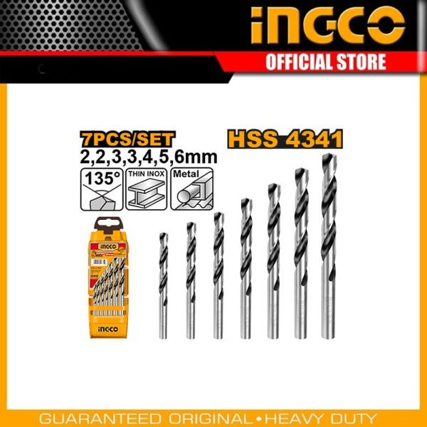 7Pcs HSS twist drill
bits set AKD1075 | Company: INGCO | Origin: China