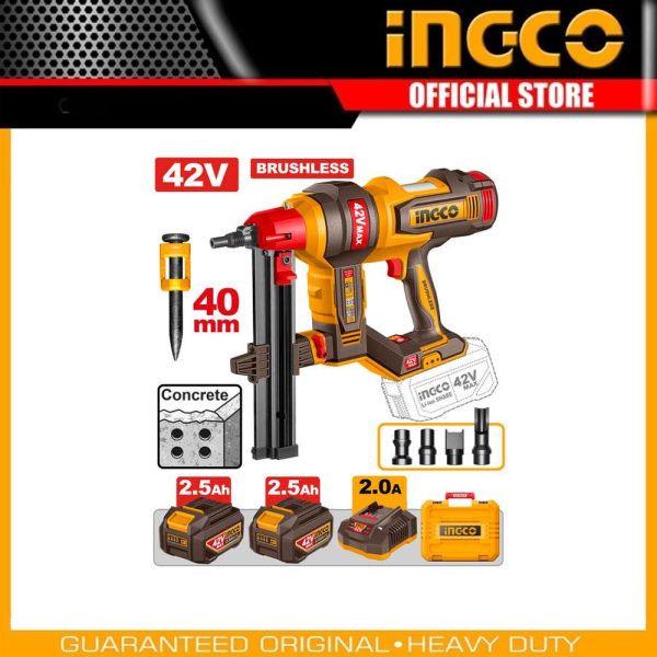 Cordless concrete
nailer CCNLI420602 | Company: INGCO | Origin: China