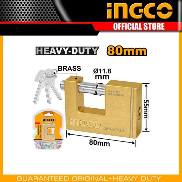 Heavy duty brass
block padlock DBBPL0802 | Company: INGCO | Origin: China
