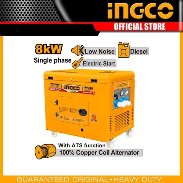 Silent diesel generator GSE80001-1 | Company: INGCO | Origin: China