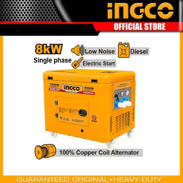 Silent diesel generator GSE80001 | Company: INGCO | Origin: China