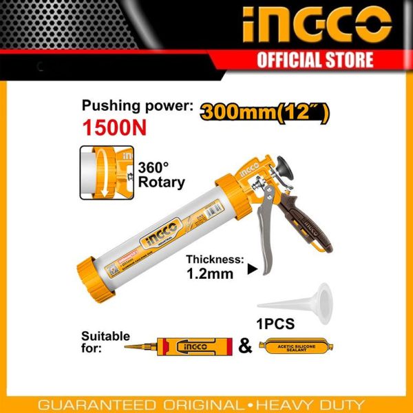 Aluminum caulking
gun HCG0112 | Company: INGCO | Origin: China