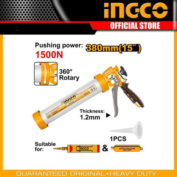 Aluminum caulking
gun HCG0115 | Company: INGCO | Origin: China