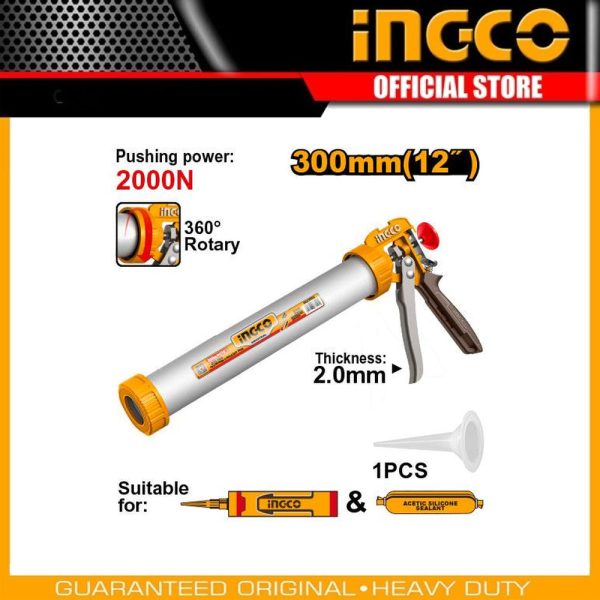 Aluminum caulking
gun HCG8812 | Company: INGCO | Origin: China
