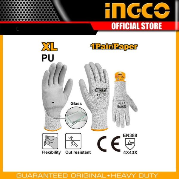 PU cut-resistant
gloves HGCG02-XL | Company: INGCO | Origin: China