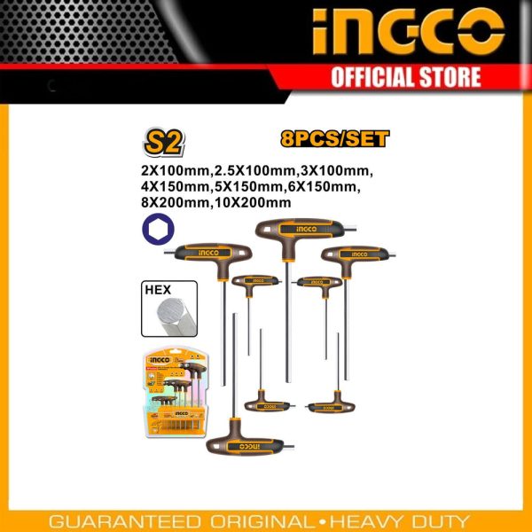 8 Pcs T-handle hex
wrench set HHKT80818 | Company: INGCO | Origin: China