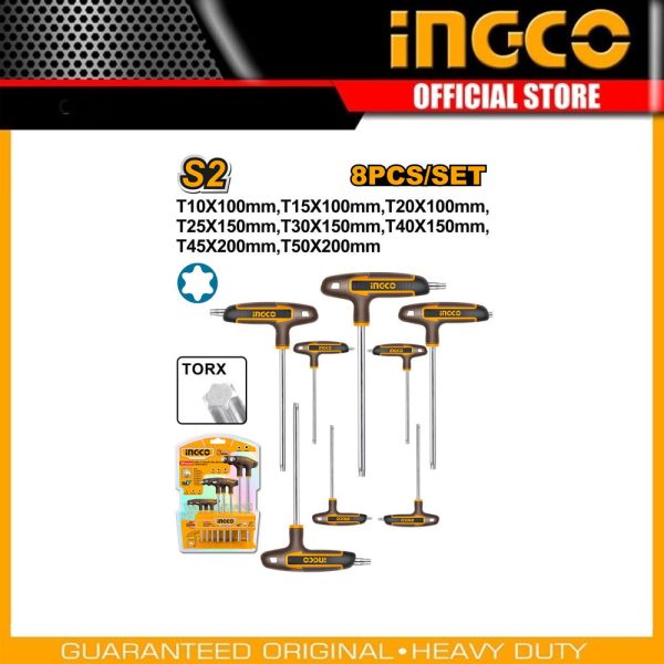 8 Pcs T-handle torx
wrench set HHKT80838 | Company: INGCO | Origin: China