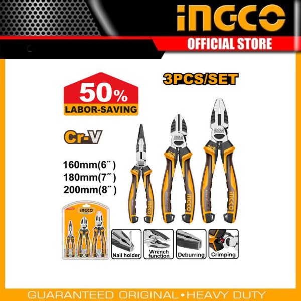 3 Pcs High leverage
pliers set HKHLPS2838 | Company: INGCO | Origin: China
