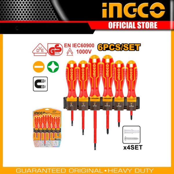 6 Pcs insulated
screwdriver set HKISD0608 | Company: INGCO | Origin: China
