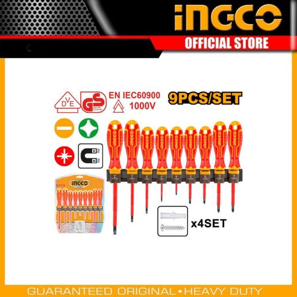 9 Pcs insulated
screwdriver set HKISD0908 | Company: INGCO | Origin: China