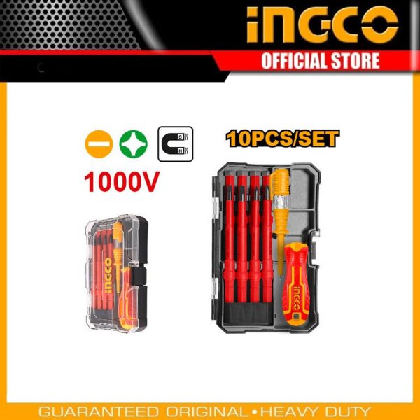 10 Pcs
interchangeable
Insulated screwdriver
set HKISD1008 | Company: INGCO | Origin: China