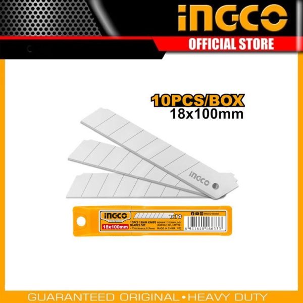 10 Pcs 18mm knife
blades set HKNSB112 | Company: INGCO | Origin: China