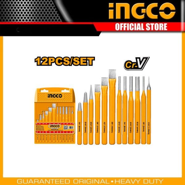 12 Pcs Cold chisel and
punch set HKPP8612 | Company: INGCO | Origin: China