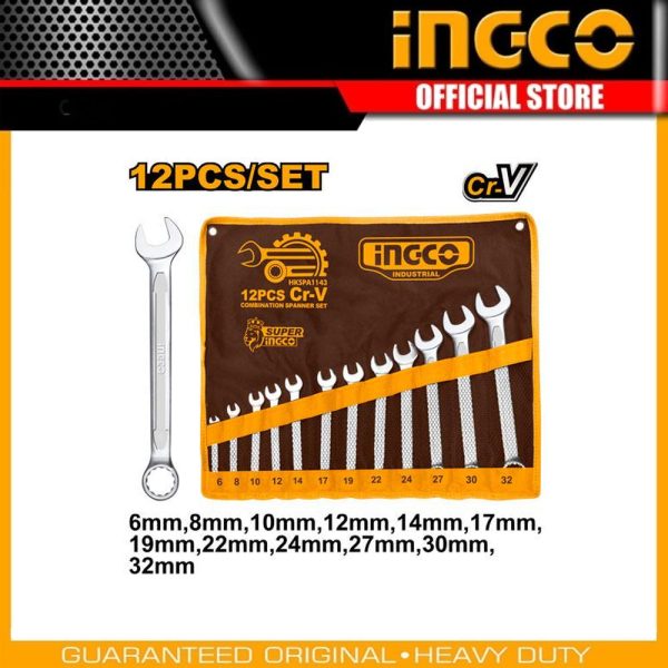 12 Pcs Combination
spanner set HKSPA1143 | Company: INGCO | Origin: China