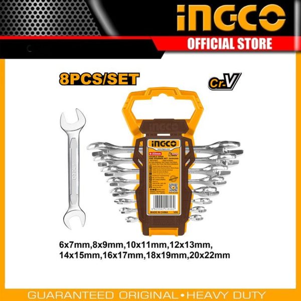 8Pcs Double open end
spanner set HKSPA2088 | Company: INGCO | Origin: China