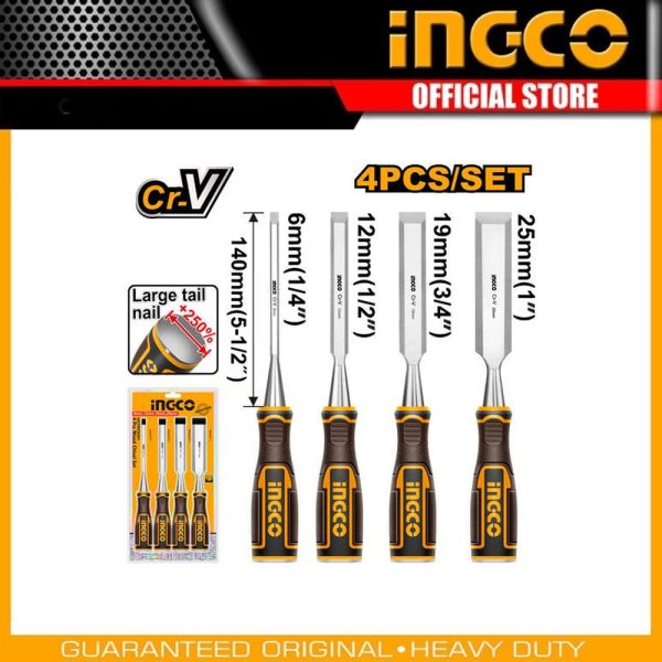 4 Pcs wood chisel set HKTWC0401 | Company: INGCO | Origin: China
