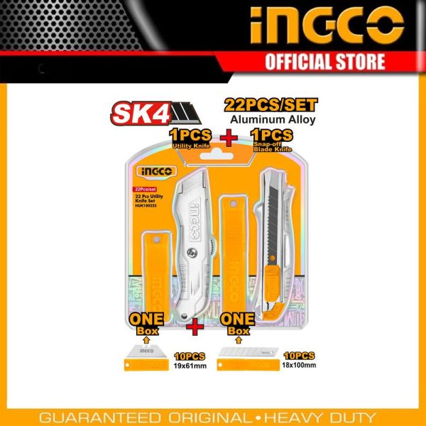 22 Pcs utility knife set HUK180225 | Company: INGCO | Origin: China