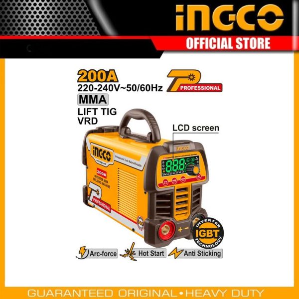 Inverter MMA/TIG Lift
welding machine ING-MMA200691 | Company: INGCO | Origin: China